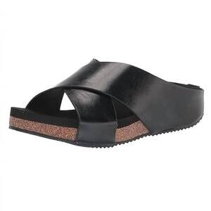 NEW VOLATILE women's ablette wedge slip on sandals in black